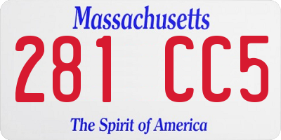 MA license plate 281CC5