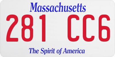 MA license plate 281CC6