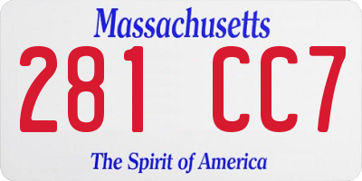 MA license plate 281CC7