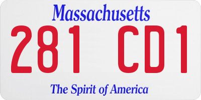 MA license plate 281CD1