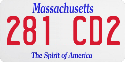 MA license plate 281CD2