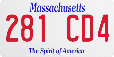 MA license plate 281CD4