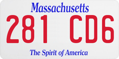 MA license plate 281CD6