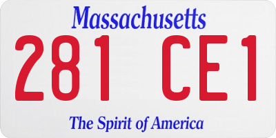 MA license plate 281CE1