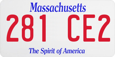 MA license plate 281CE2