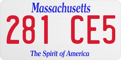 MA license plate 281CE5