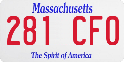 MA license plate 281CF0