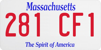 MA license plate 281CF1