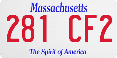 MA license plate 281CF2