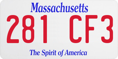 MA license plate 281CF3