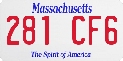 MA license plate 281CF6