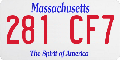 MA license plate 281CF7