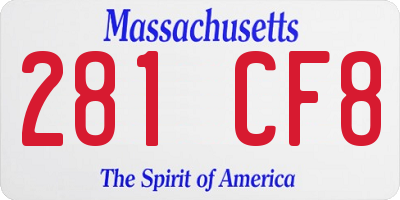 MA license plate 281CF8