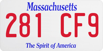 MA license plate 281CF9