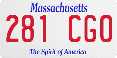 MA license plate 281CG0