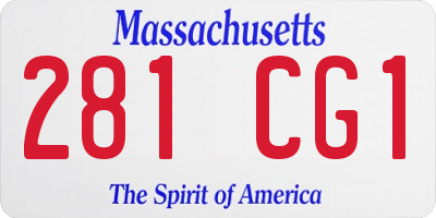 MA license plate 281CG1