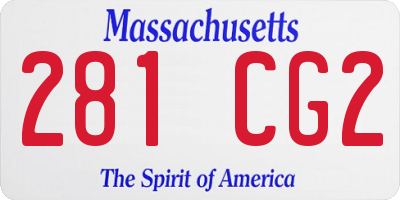 MA license plate 281CG2