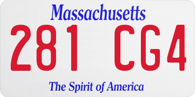 MA license plate 281CG4