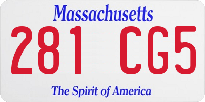 MA license plate 281CG5