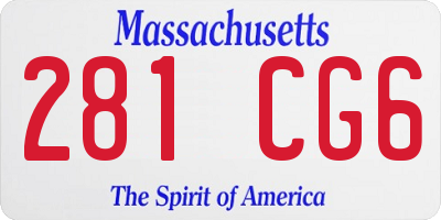 MA license plate 281CG6