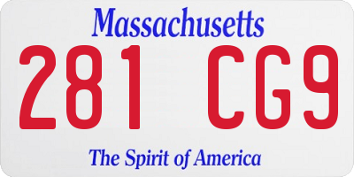 MA license plate 281CG9