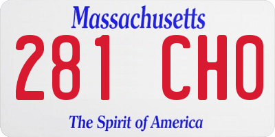 MA license plate 281CH0