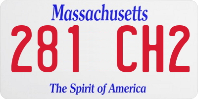 MA license plate 281CH2