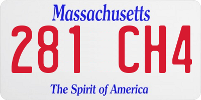 MA license plate 281CH4