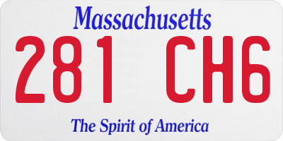 MA license plate 281CH6