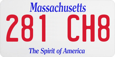 MA license plate 281CH8