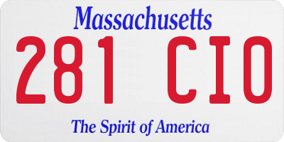 MA license plate 281CI0