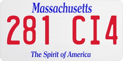 MA license plate 281CI4