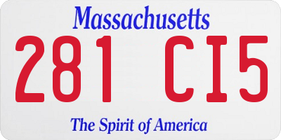 MA license plate 281CI5