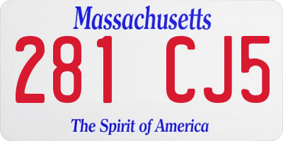 MA license plate 281CJ5