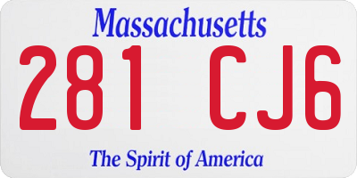 MA license plate 281CJ6