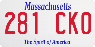 MA license plate 281CK0