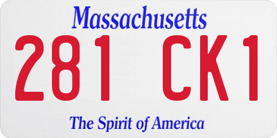 MA license plate 281CK1
