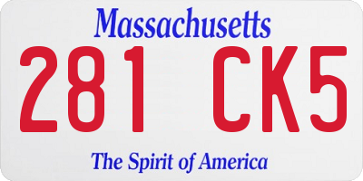 MA license plate 281CK5