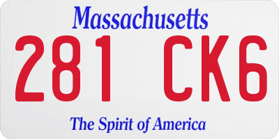MA license plate 281CK6