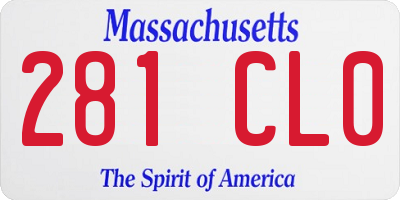 MA license plate 281CL0