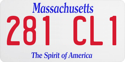 MA license plate 281CL1