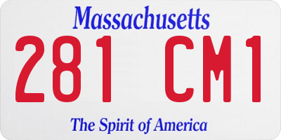 MA license plate 281CM1