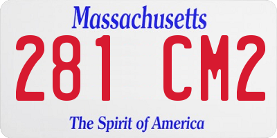 MA license plate 281CM2