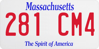 MA license plate 281CM4