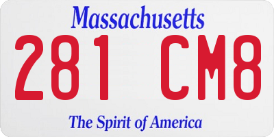 MA license plate 281CM8