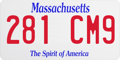 MA license plate 281CM9