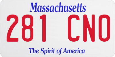 MA license plate 281CN0