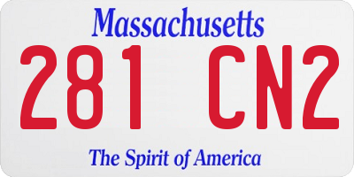 MA license plate 281CN2