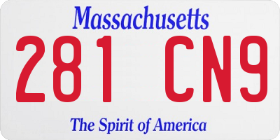 MA license plate 281CN9