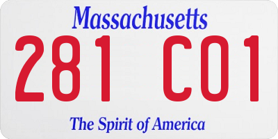 MA license plate 281CO1